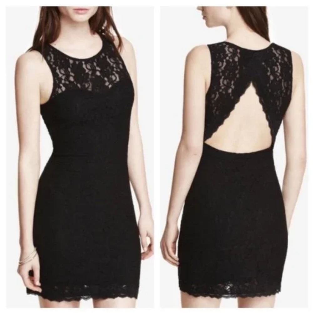 EXPRESS Black Lace Bodycon Dress